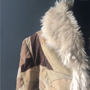 Tower Hill Collection | genuine leather {shell} patchwork jacket | size: M